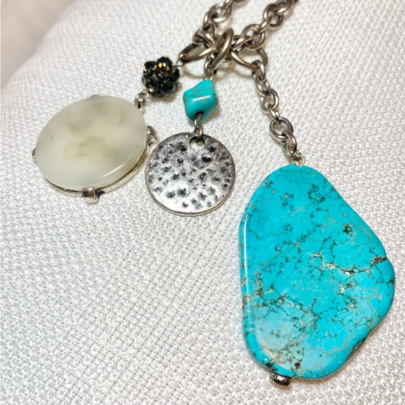 Long Turquoise Necklace with Charms - Picture 3 of 6
